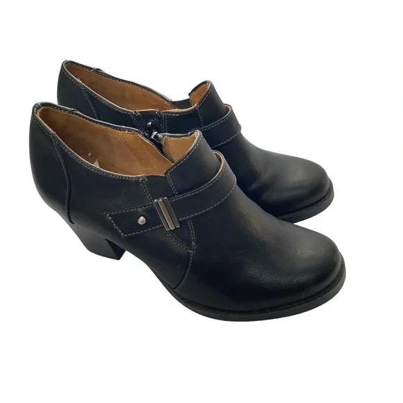 Natural Soul Black Heeled Booties High Heel Ankle boots size 6.5 M  EUC - Picture 4 of 13